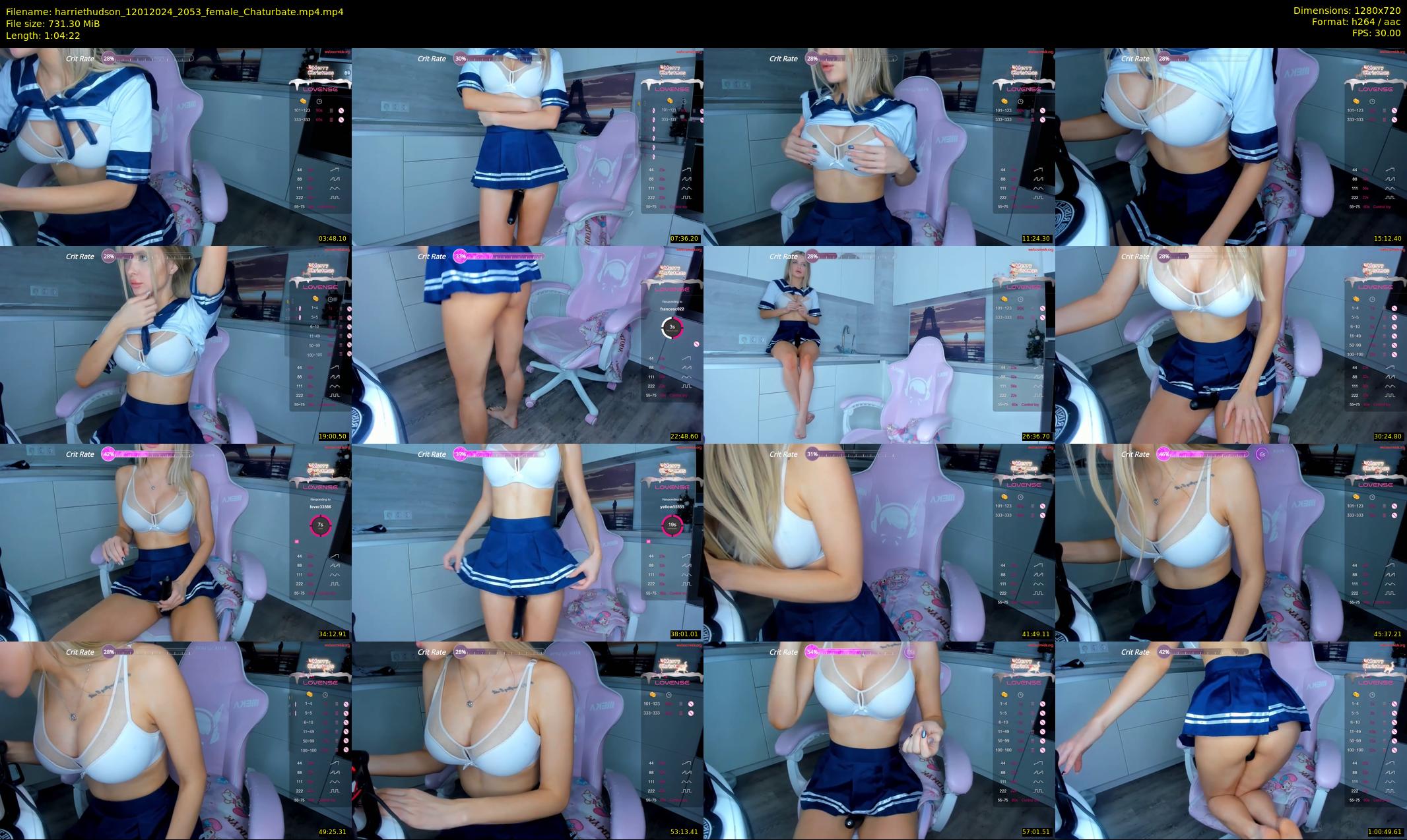 harriethudson — Chaturbate Female stripcam clip, Jan 12, 2024