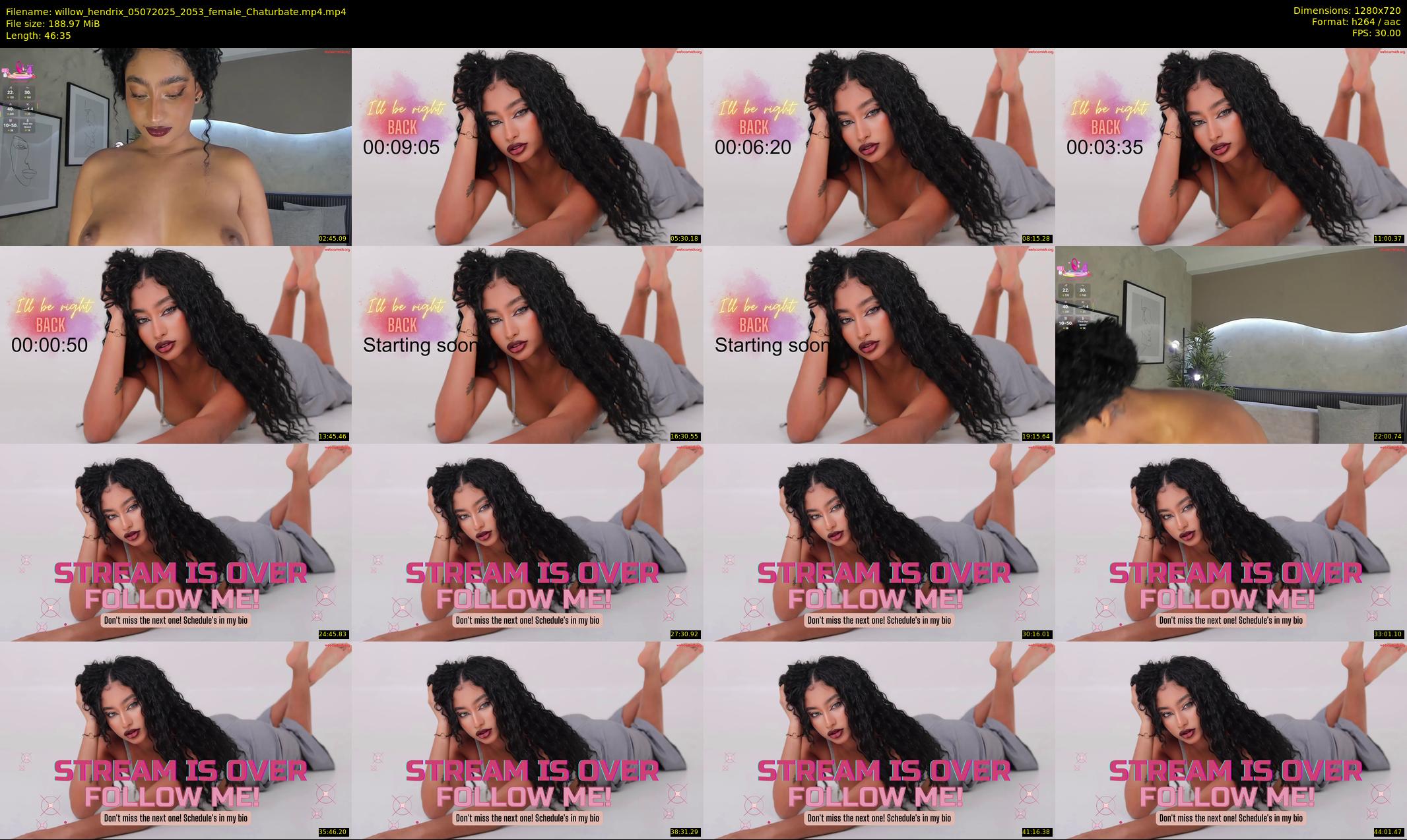 willow_hendrix — Chaturbate Female stripcam clip, Jul 5, 2025
