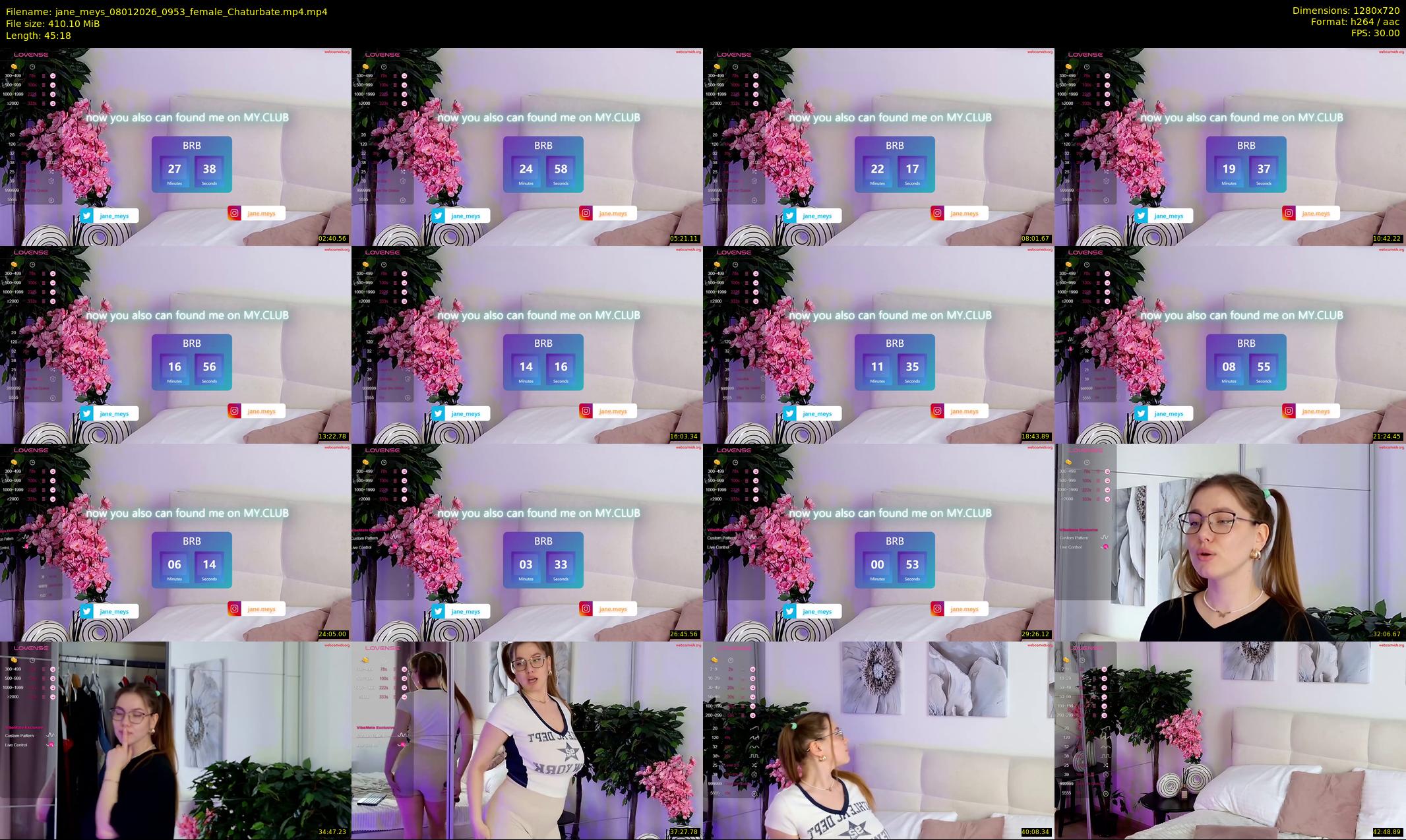 jane_meys — Chaturbate Female stripcam clip, Jan 8, 2026