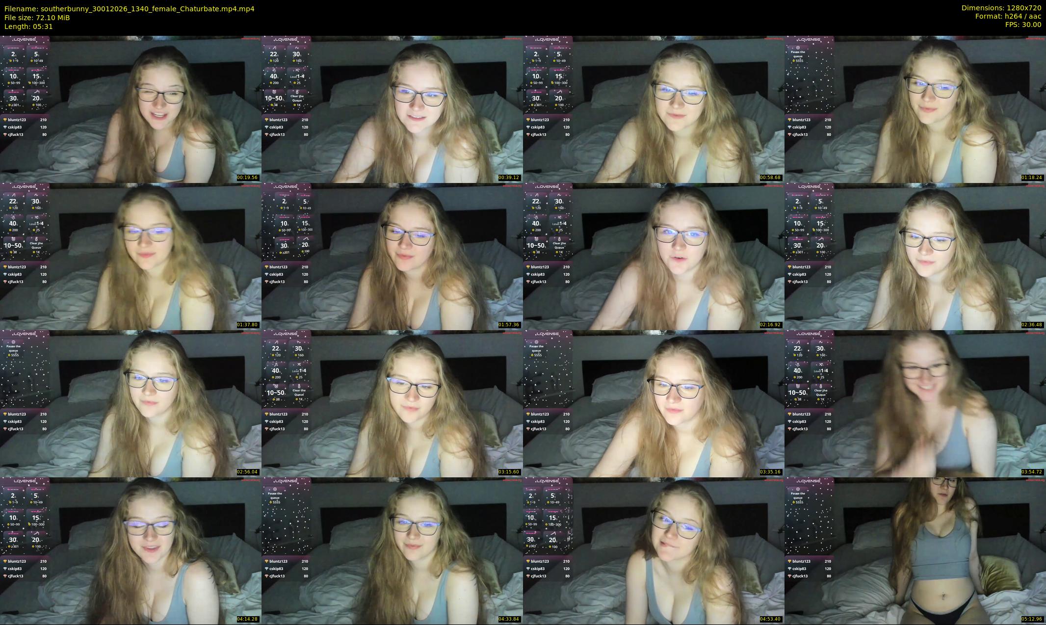 southerbunny — Chaturbate Female stripcam clip, Jan 30, 2026
