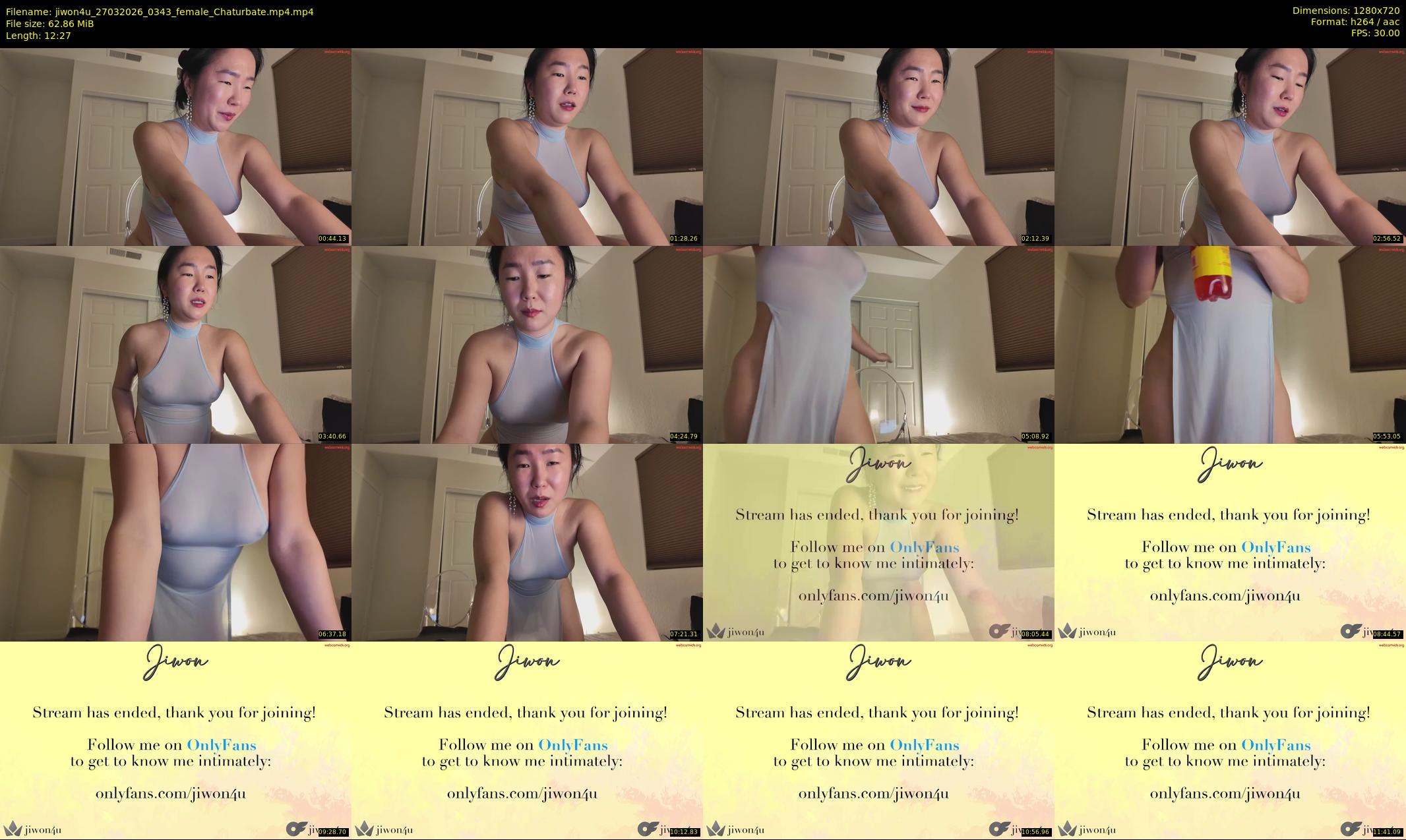 jiwon4u — Chaturbate Female stripcam clip, Mar 26, 2026