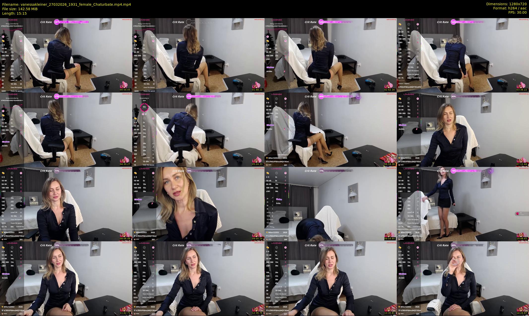 vanessakleiner — Chaturbate Female stripcam clip, Mar 27, 2026