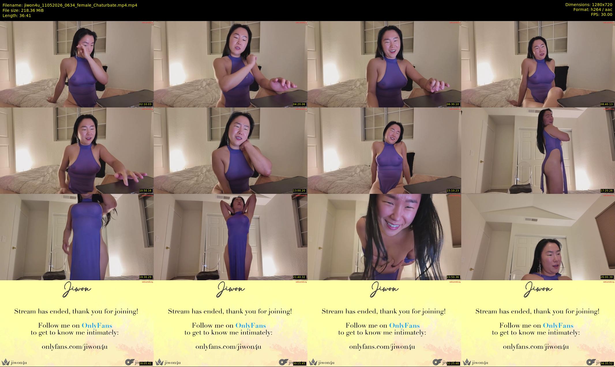 jiwon4u — Chaturbate Female stripcam clip, May 11, 2026