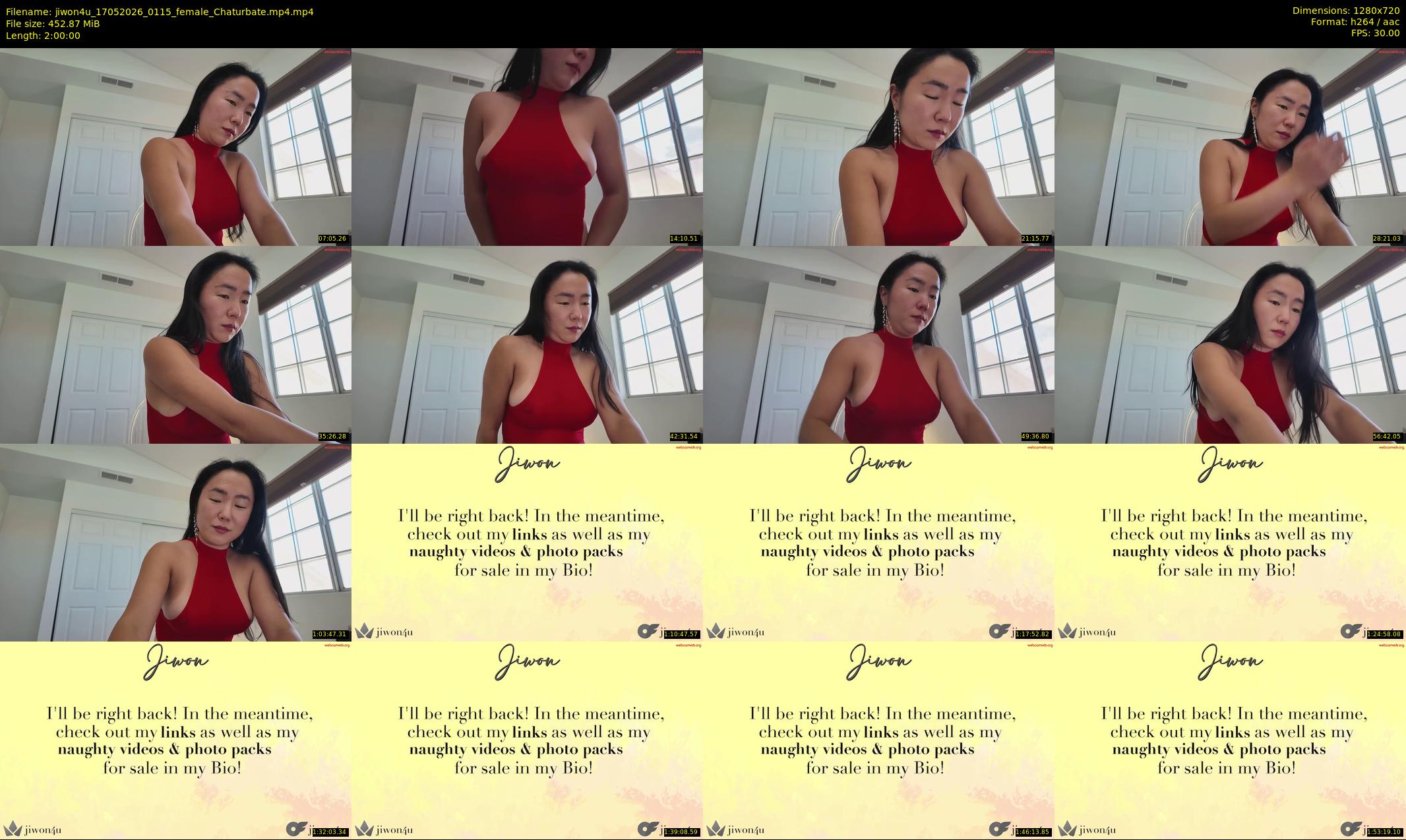 jiwon4u — Chaturbate Female stripcam clip, May 16, 2026